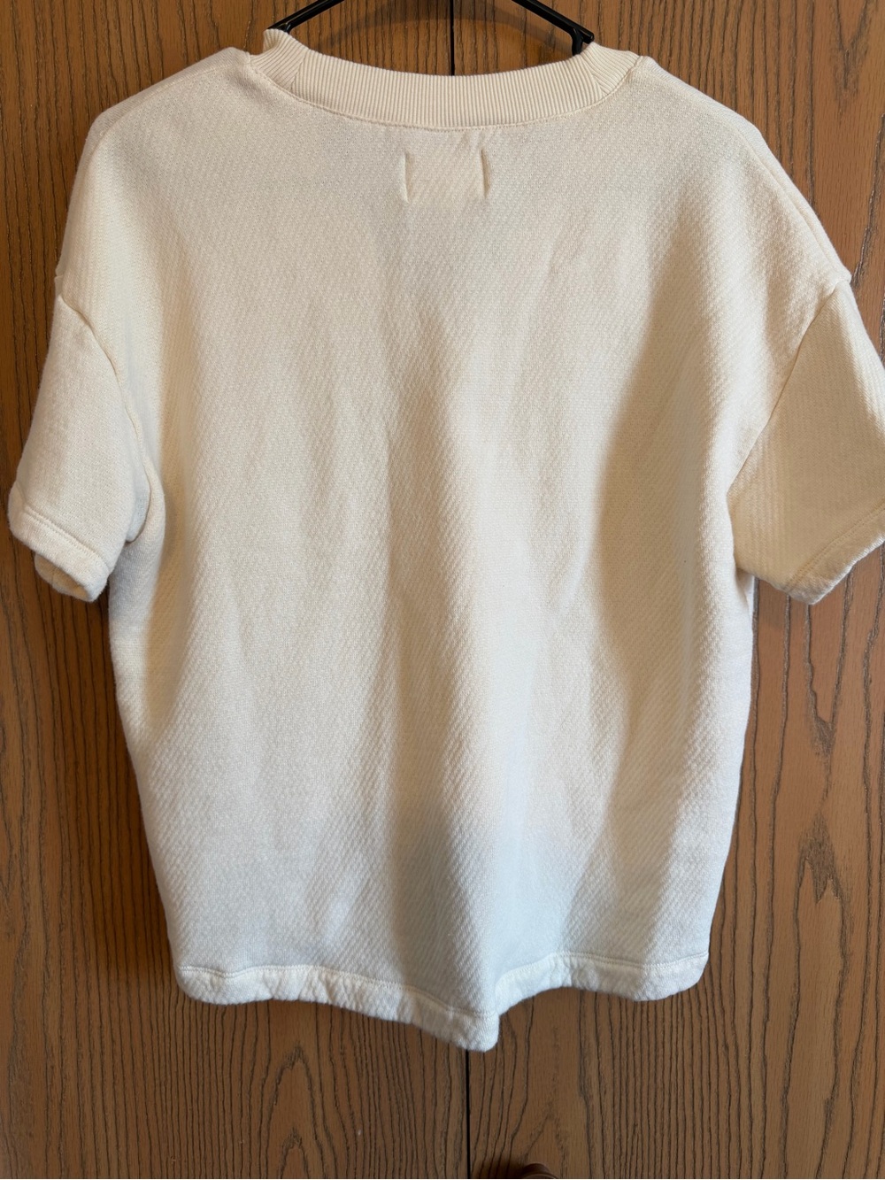 Madewell MWL Cream V-Neck Short Sleeve Sweater - Picture 2 of 7